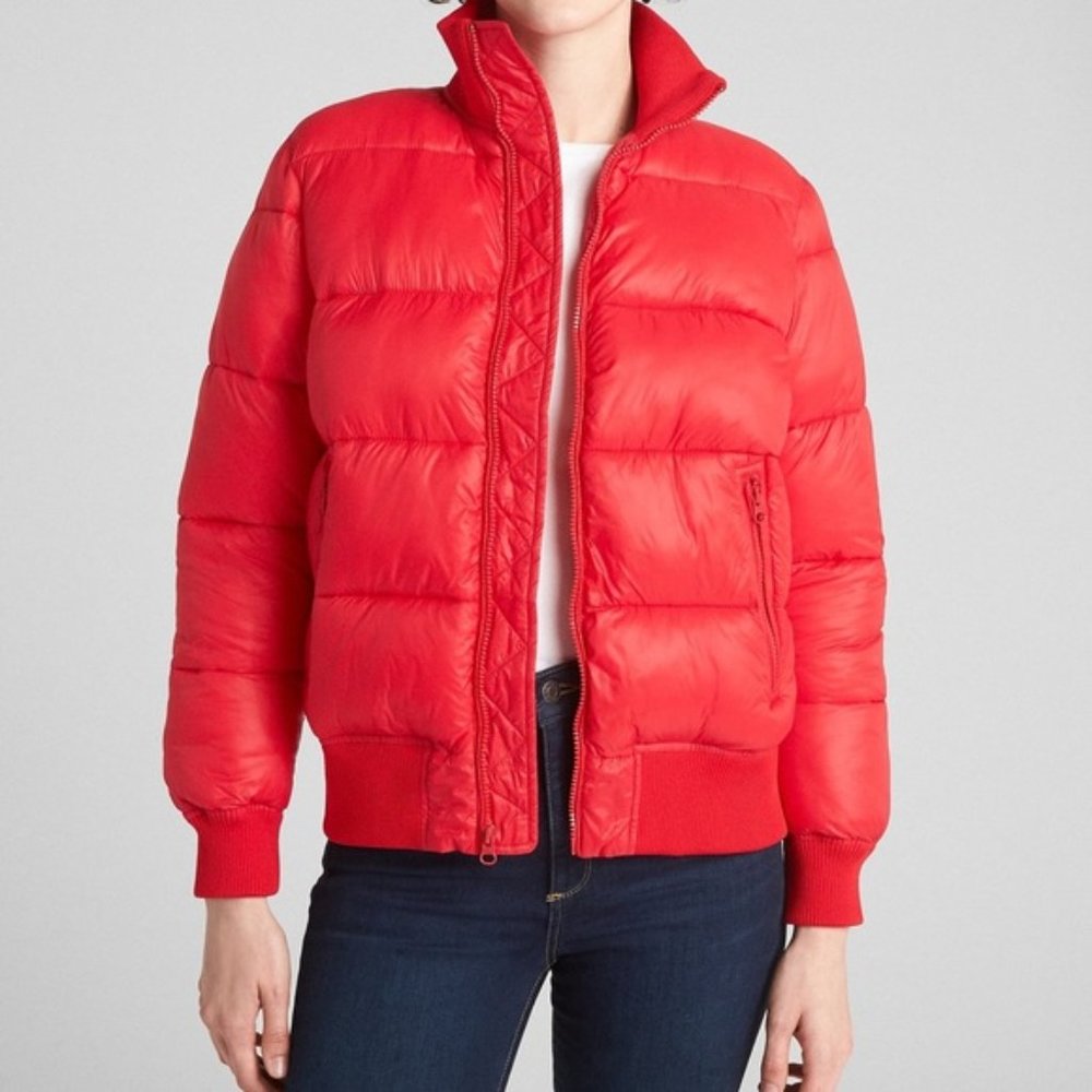 Gap Puffer Bomber Jacket Pure Red